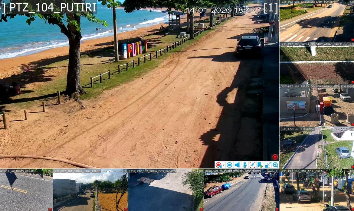 Verão: câmeras de videomonitoramento reforçam a segurança nas praias de Aracruz